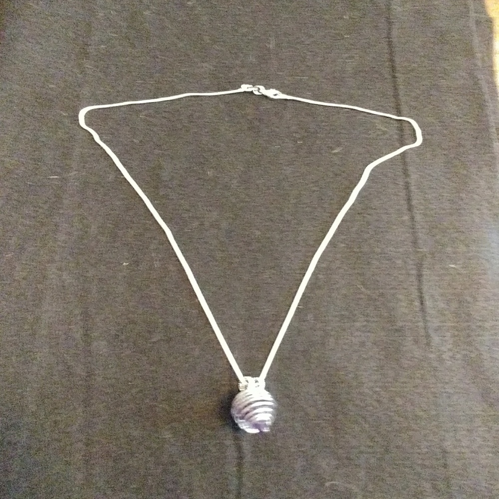 A silver necklace